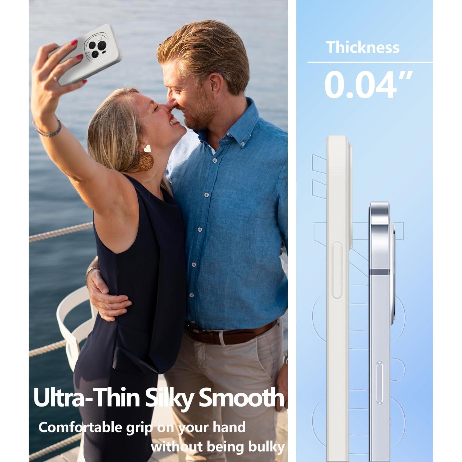 Funda Honor Magic 6 Pro Silicona Líquida Blanca Delgado