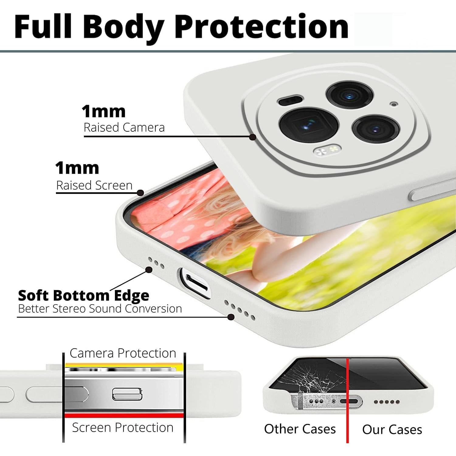 Funda Honor Magic 6 Pro Silicona Líquida Blanca Delgado