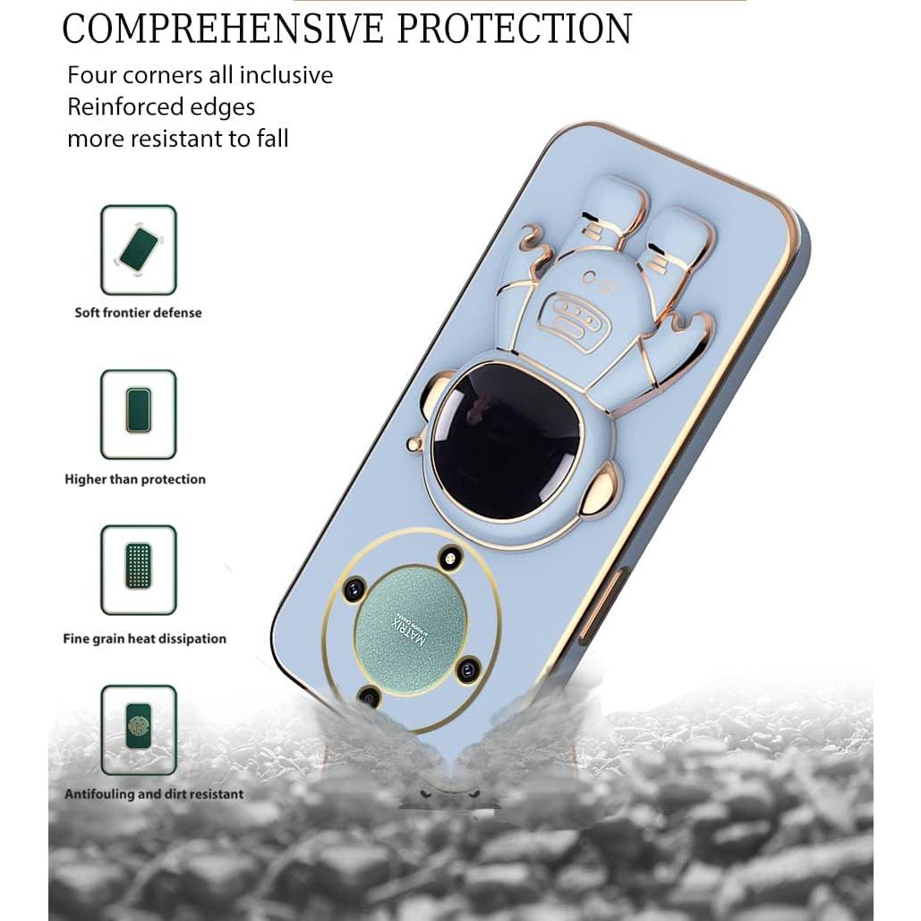 Funda de Silicona Honor Magic 5 Lite con Soporte Astronauta Azul