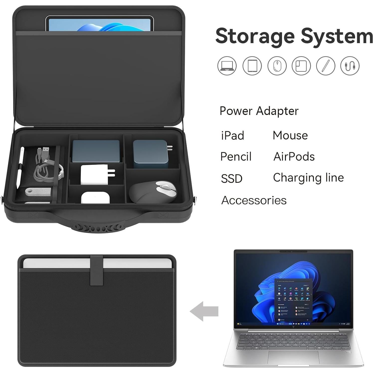 Funda Dura Smatree para Laptop Lenovo 13-14" Negra