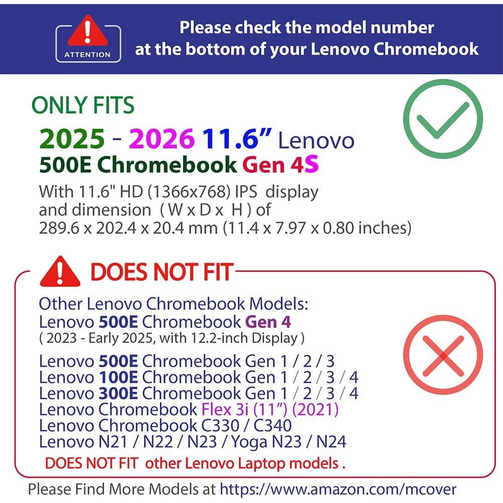 Funda Dura iPearl Rosa para Lenovo 500e Chromebook 11.6"