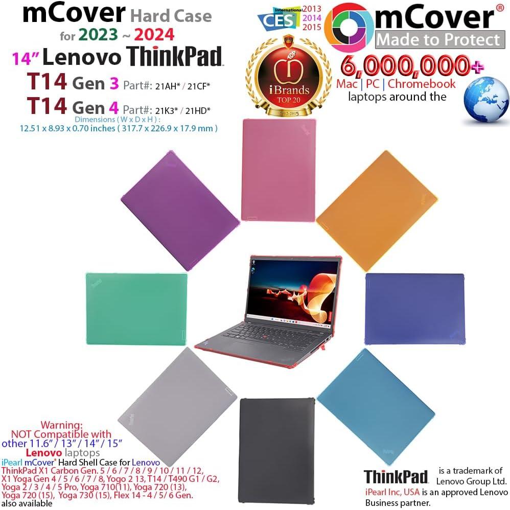 Funda Dura mCover para Lenovo ThinkPad T14 Gen 3/4 14" Transparente