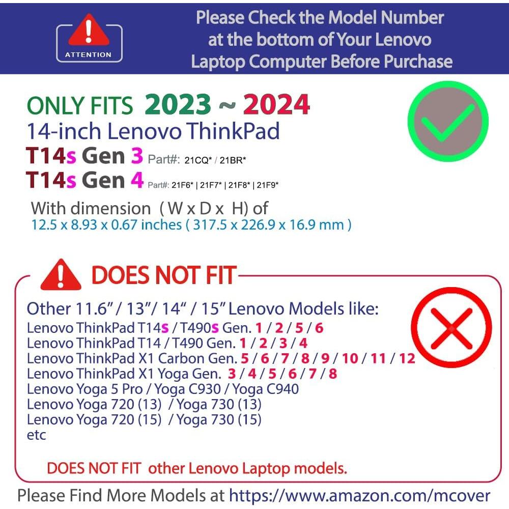 Funda mCover Rosa para Lenovo ThinkPad T14s Slim Gen 3/4