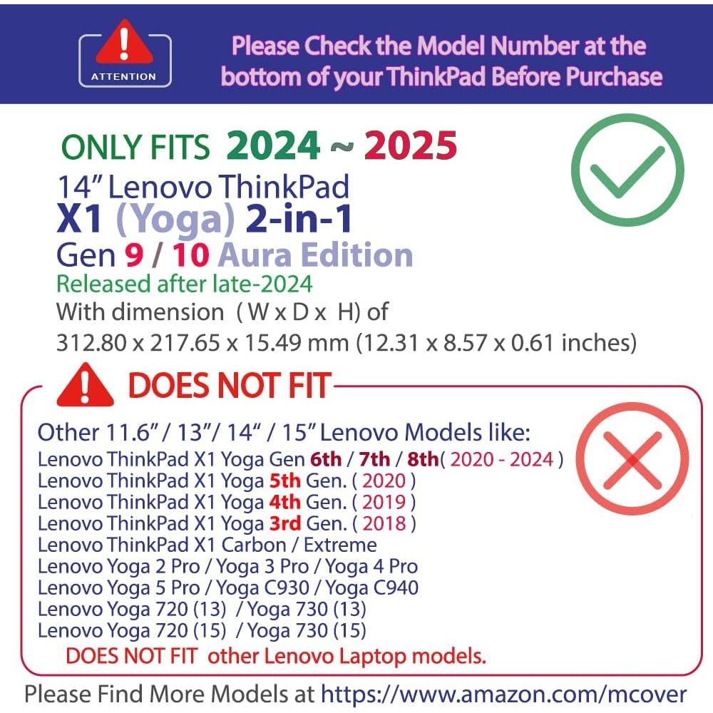 Funda mCover Aqua para Lenovo ThinkPad X1 2-en-1 14" 2024-2025