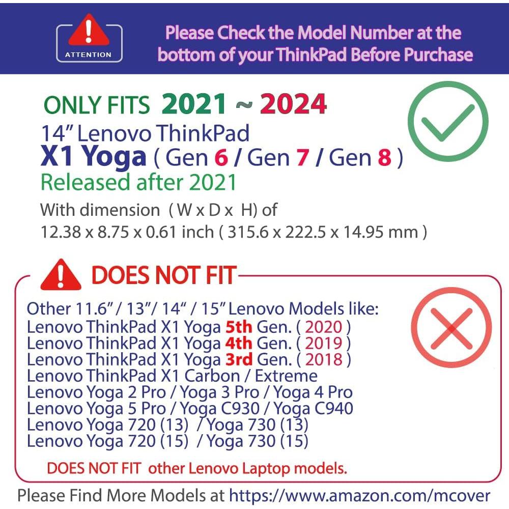 mCover Funda Transparente para Lenovo ThinkPad X1 Yoga 14" 2021-2024