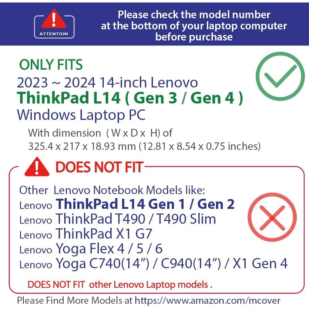 Funda mCover para Lenovo ThinkPad L14 Gen 3/4 14" Negro