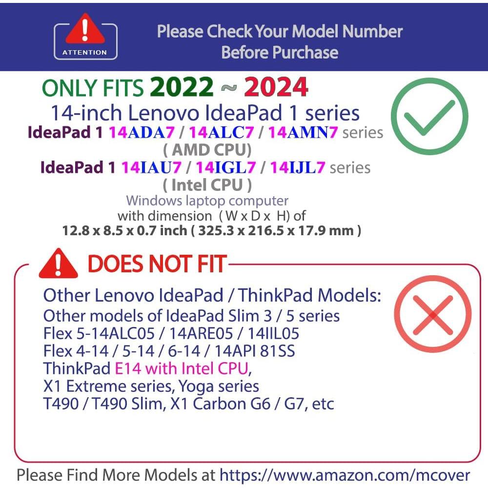 Estuche mCover Aqua para Lenovo IdeaPad 1 14" 2022-2024