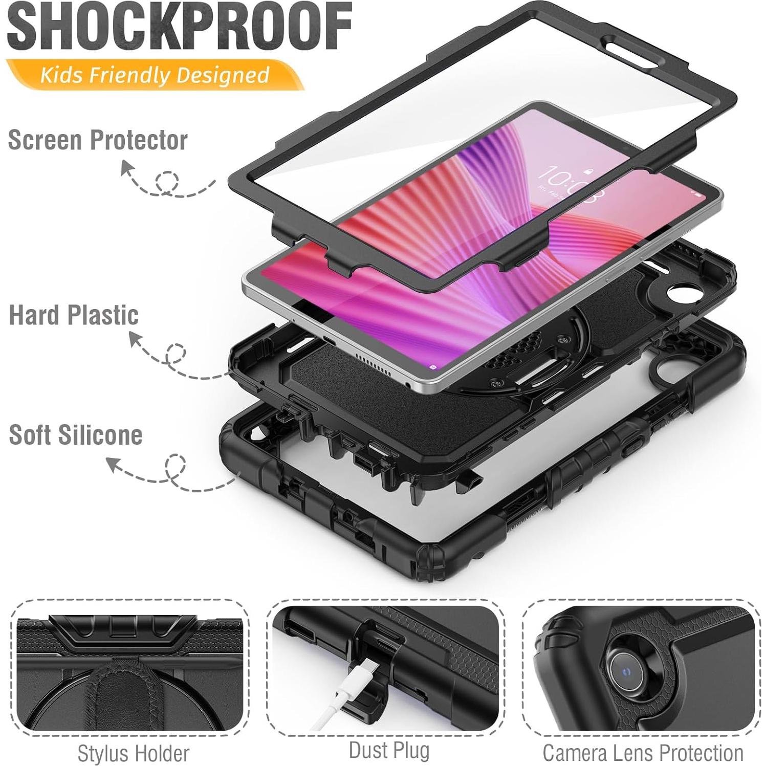 Funda HXCASEAC para Lenovo Tab One 8.7" 2025 - Negro