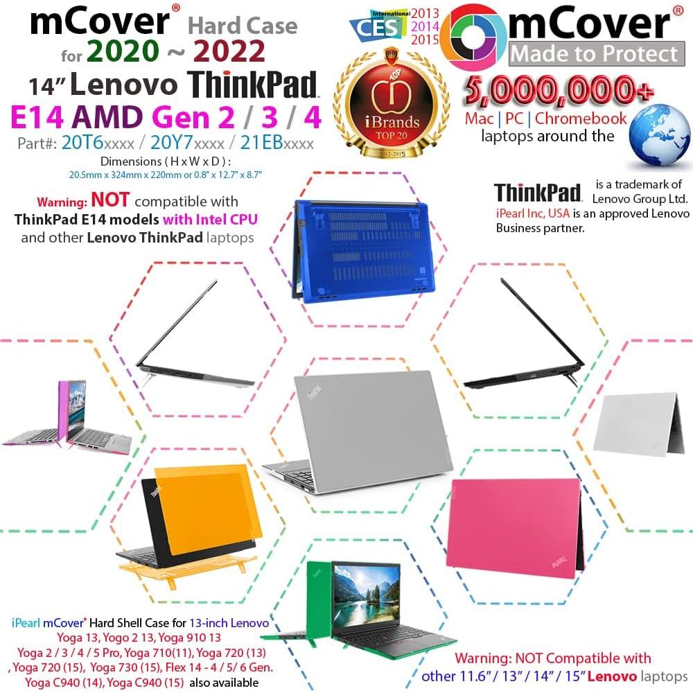Funda mCover para Lenovo ThinkPad E14 Gen 2/3/4 14" Transparente