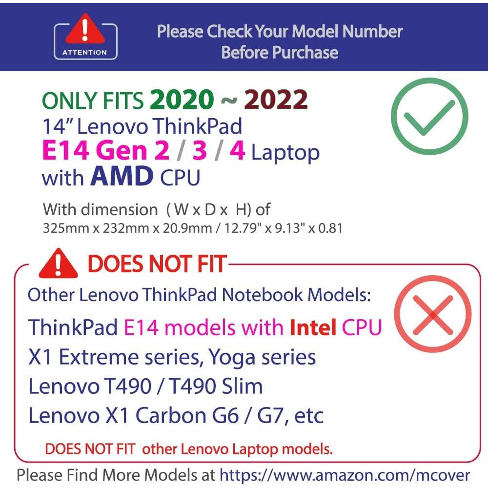Funda mCover para Lenovo ThinkPad E14 Gen 2/3/4 14" Transparente