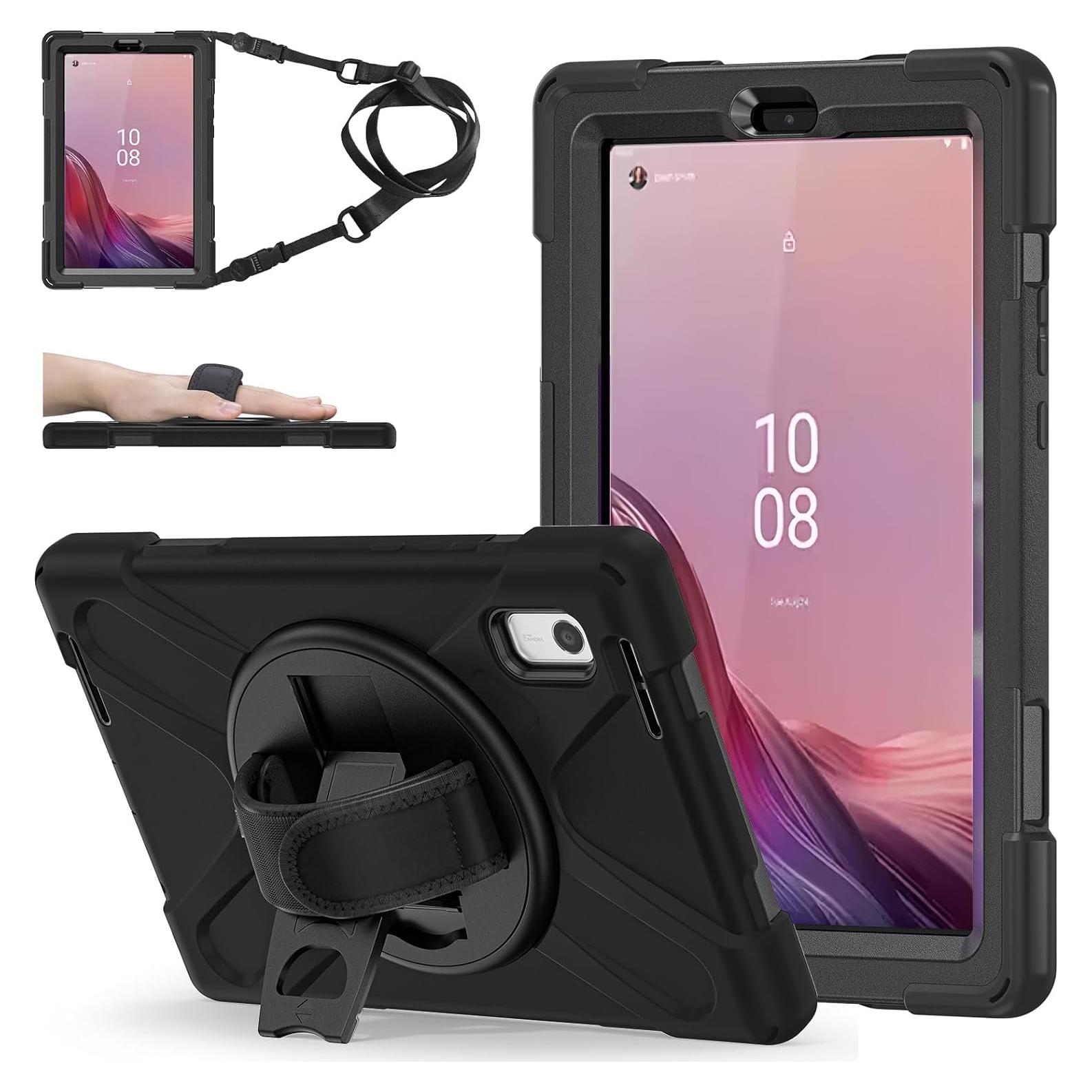 Funda ZenRich para Lenovo Tab M9 2023 9" Negra con Soporte 360°