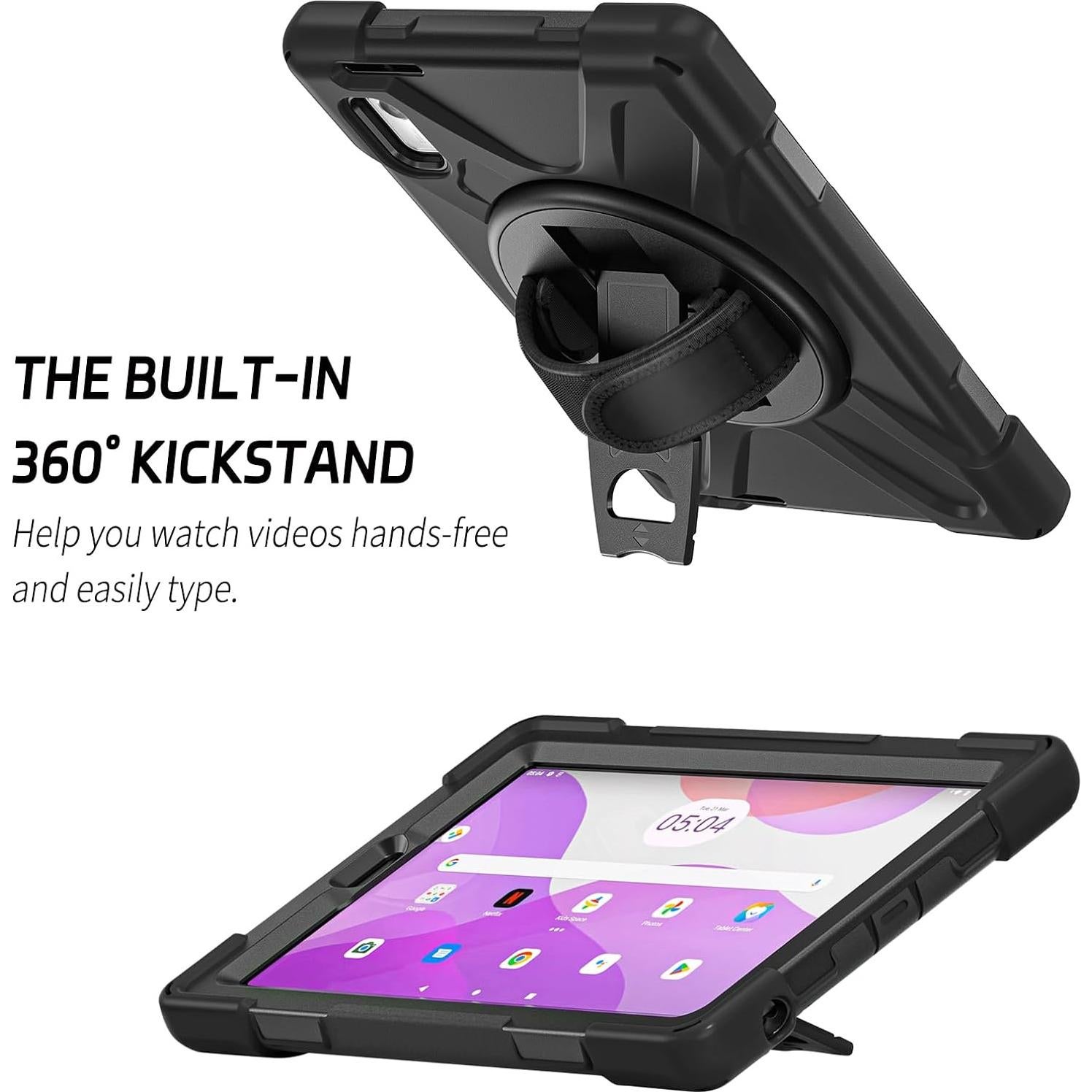 Funda ZenRich para Lenovo Tab M9 2023 9" Negra con Soporte 360°