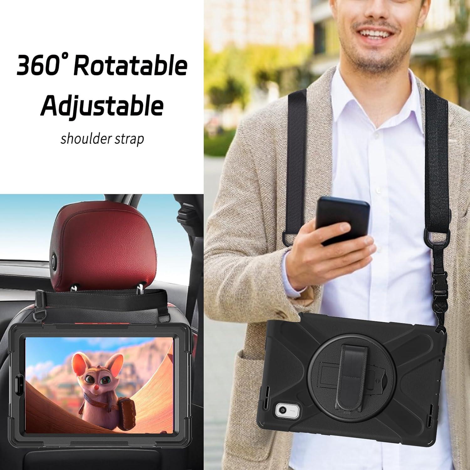 Funda ZenRich para Lenovo Tab M9 2023 9" Negra con Soporte 360°