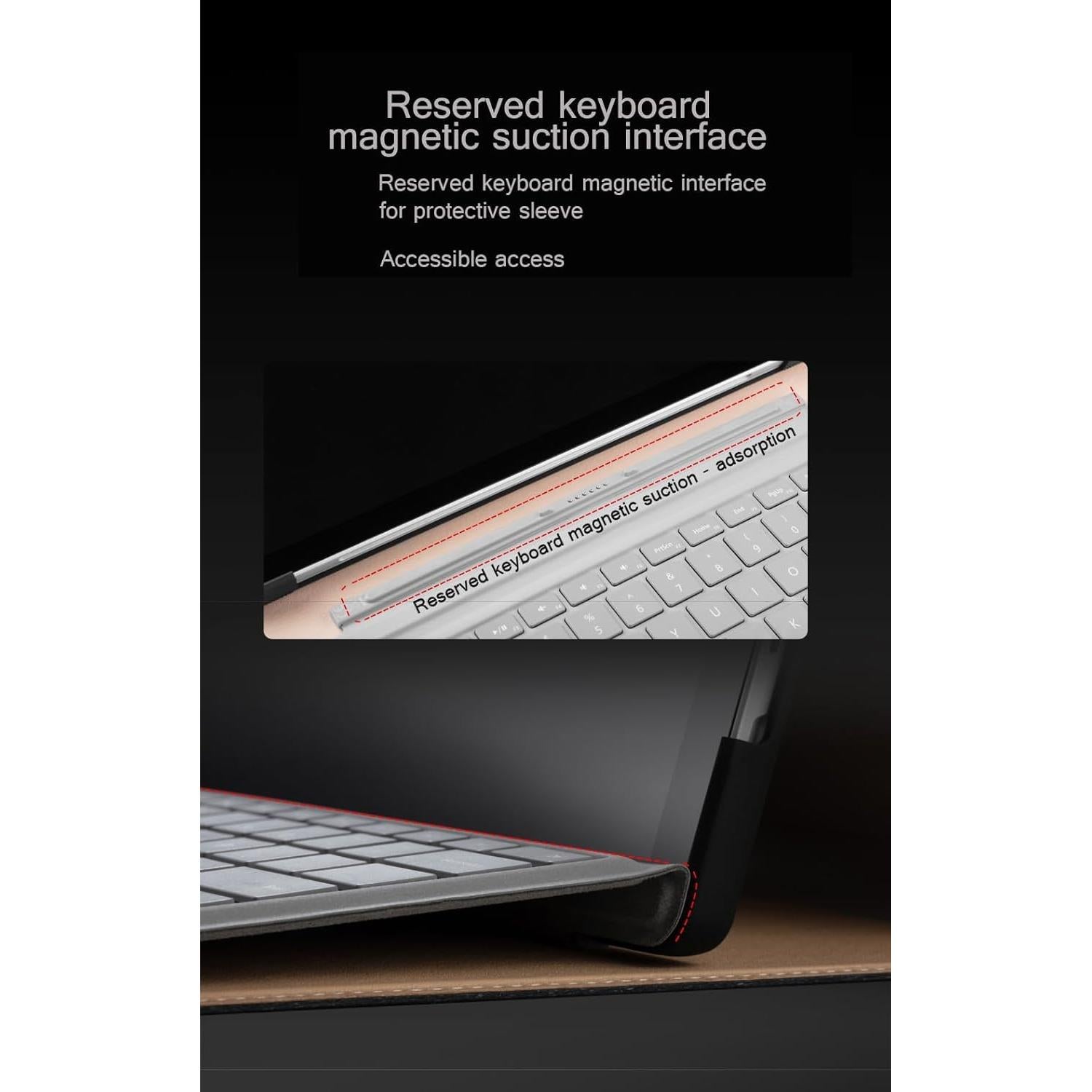 Funda de Cuero Genuino para Microsoft Surface Go 1/2/3/4 10.5" Negra