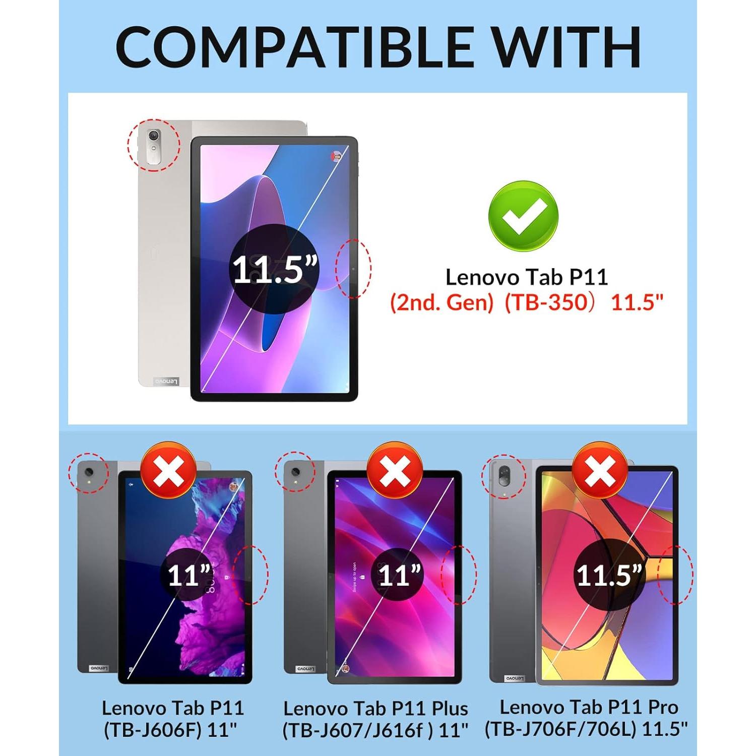 Funda MoKo para Lenovo Tab P11 11.5" 2023 - Ligera y a Prueba de Golpes