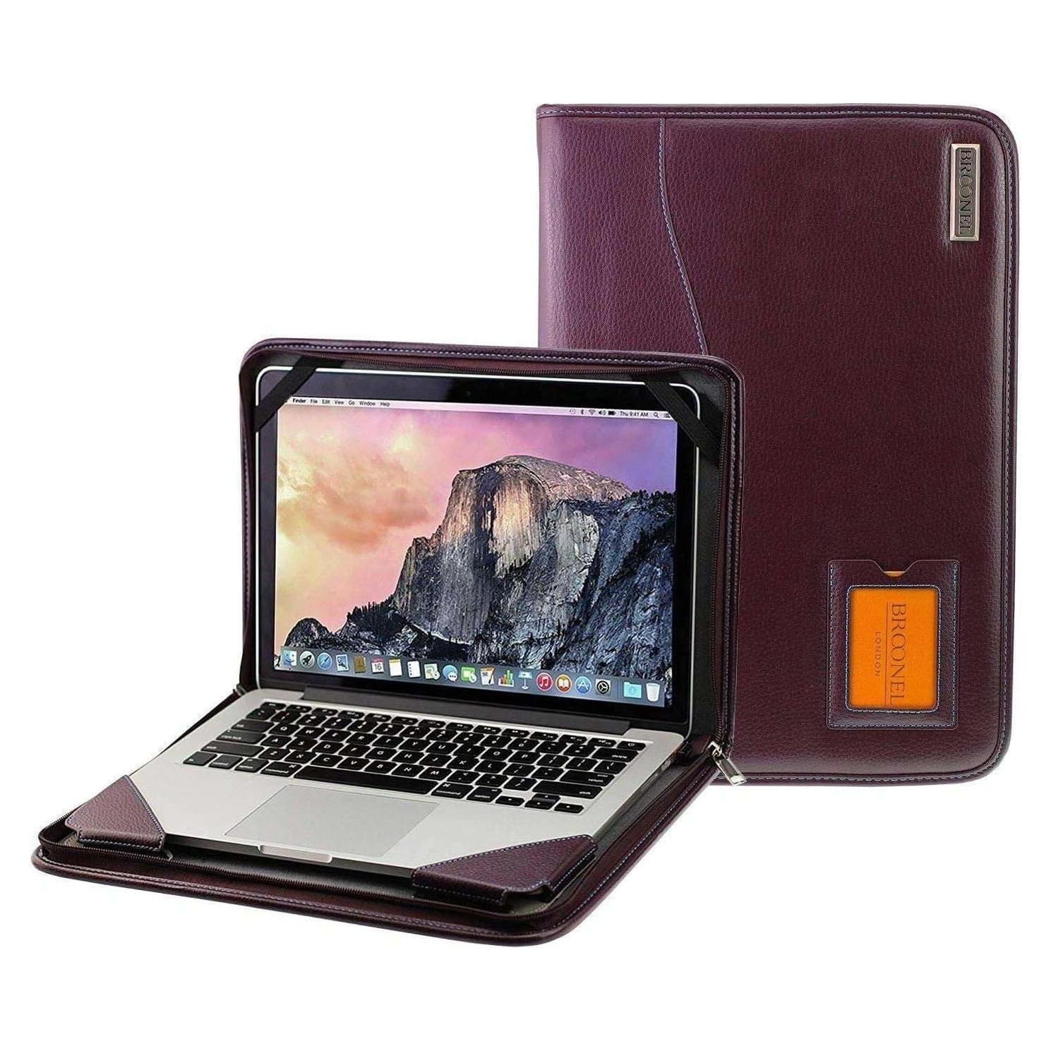 Funda Protectora de Cuero Morado Broonel para Lenovo Yoga 7 14"