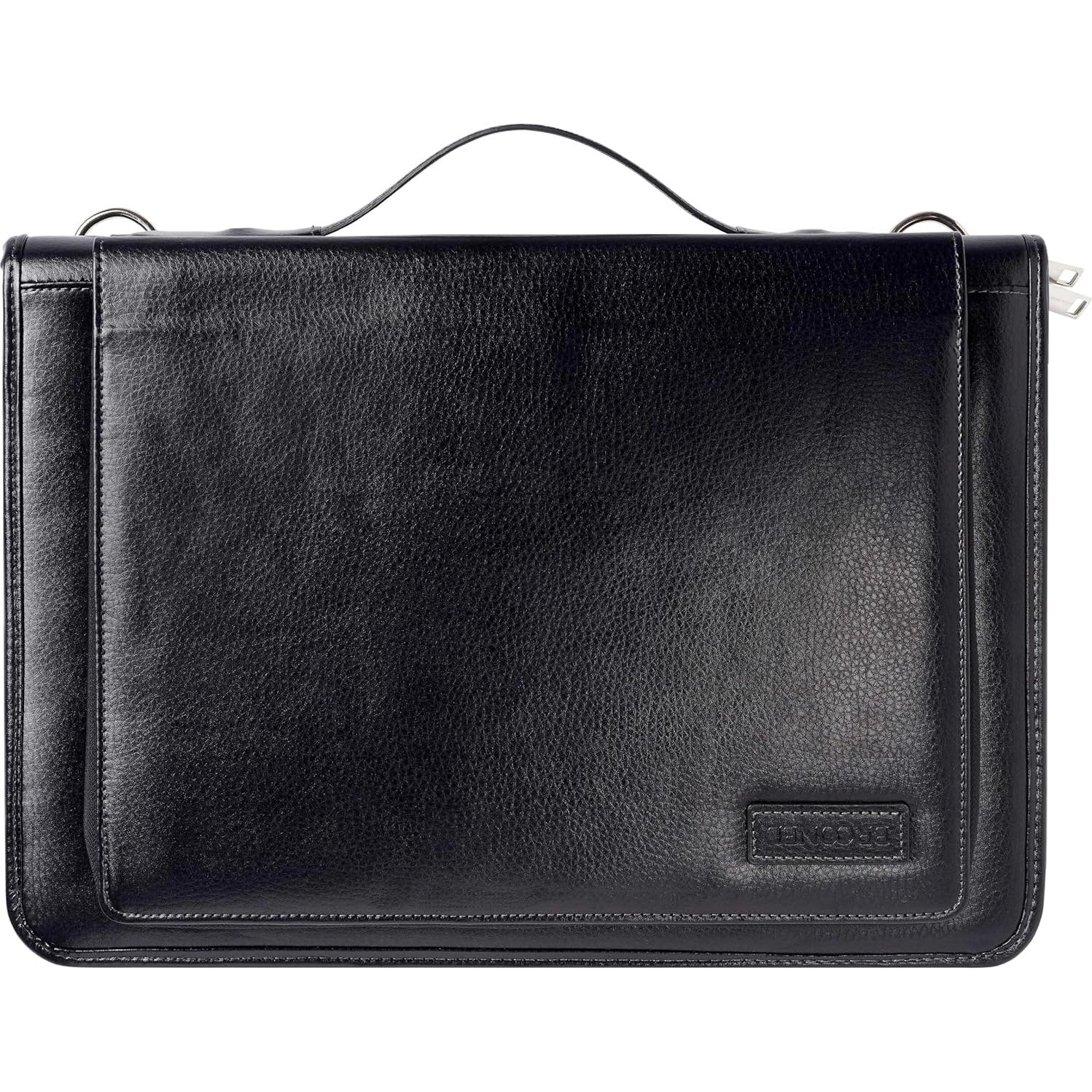 Funda de Mensajero de Cuero Negro Broonel para Laptop 16"