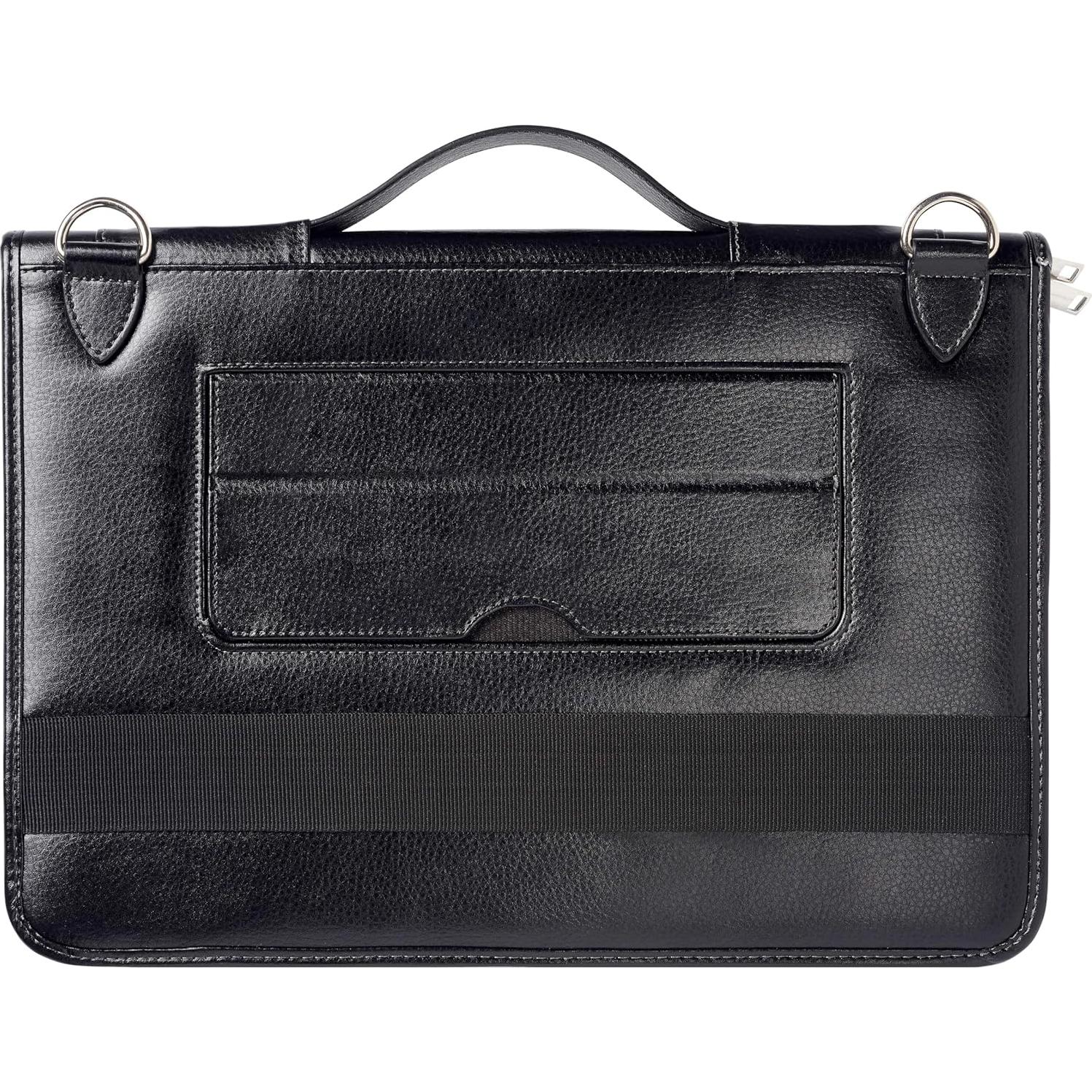 Funda de Mensajero de Cuero Negro Broonel para Laptop 16"