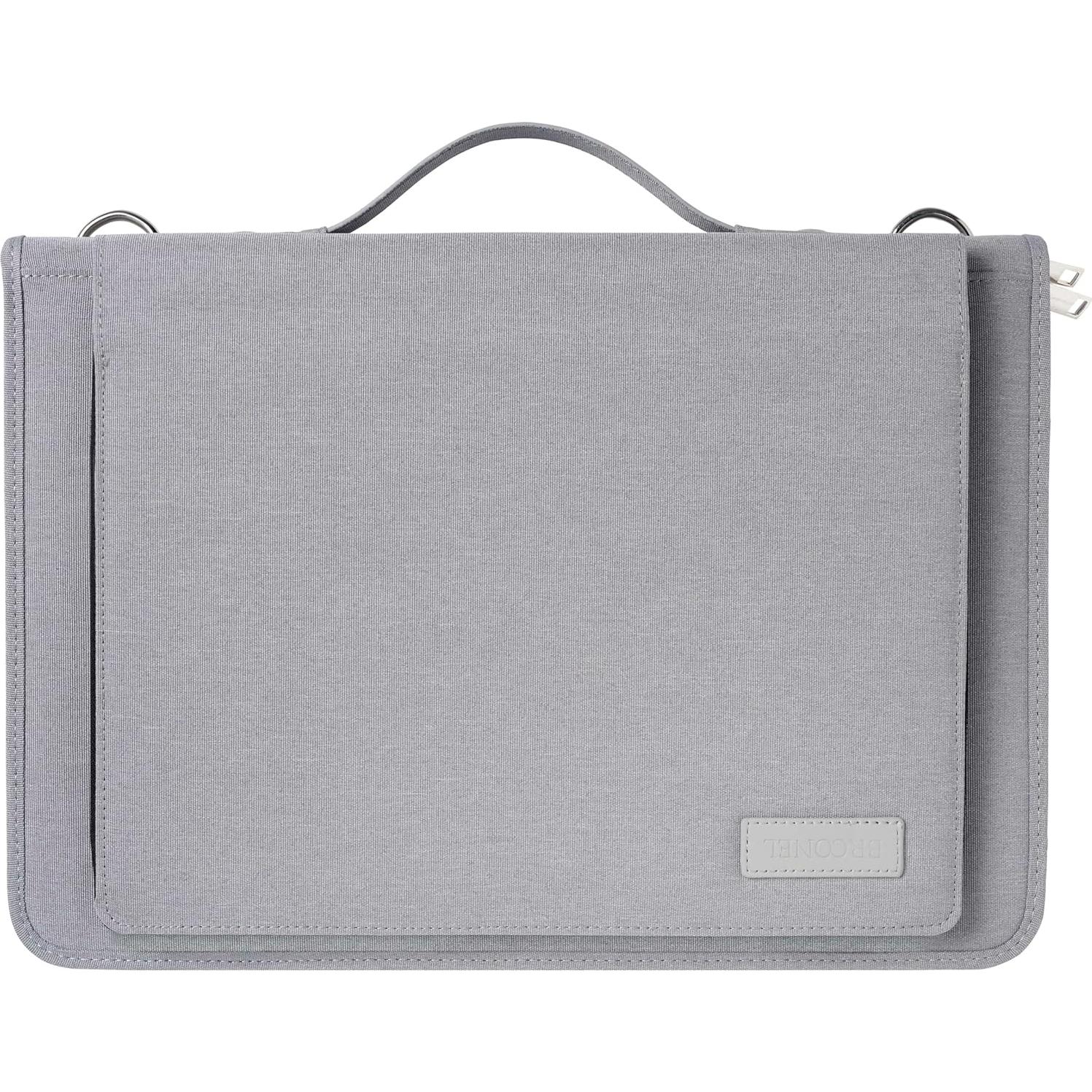 Funda de Mensajero de Cuero Gris Broonel para Laptop 16"