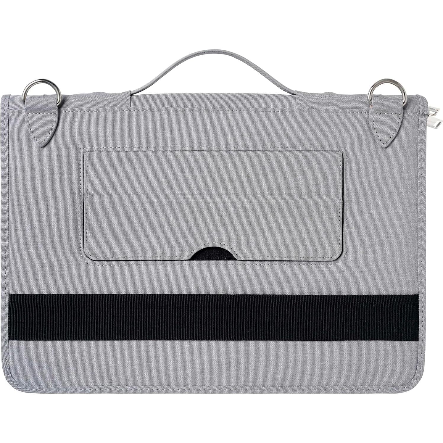 Funda de Mensajero de Cuero Gris Broonel para Laptop 16"