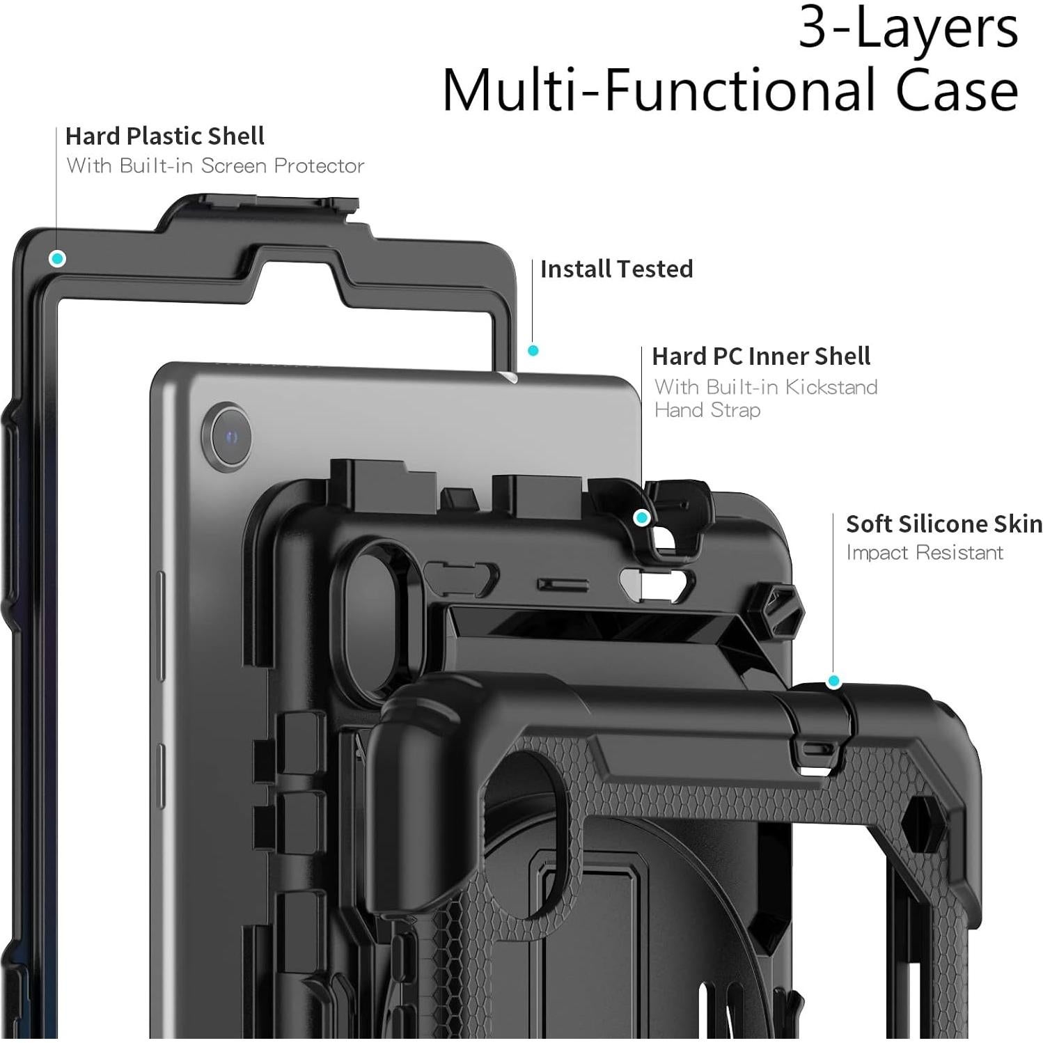 Funda Rugerizada Gylint para Lenovo Tab M8 3ra Gen 2022 Negra