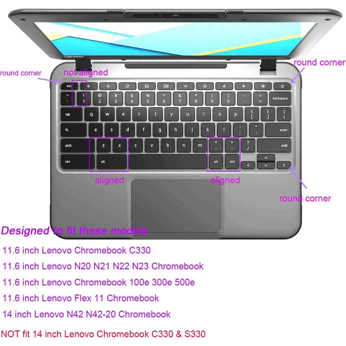 Funda de Teclado Silicona Rosa Gradiente para Lenovo Chromebook 11.6"