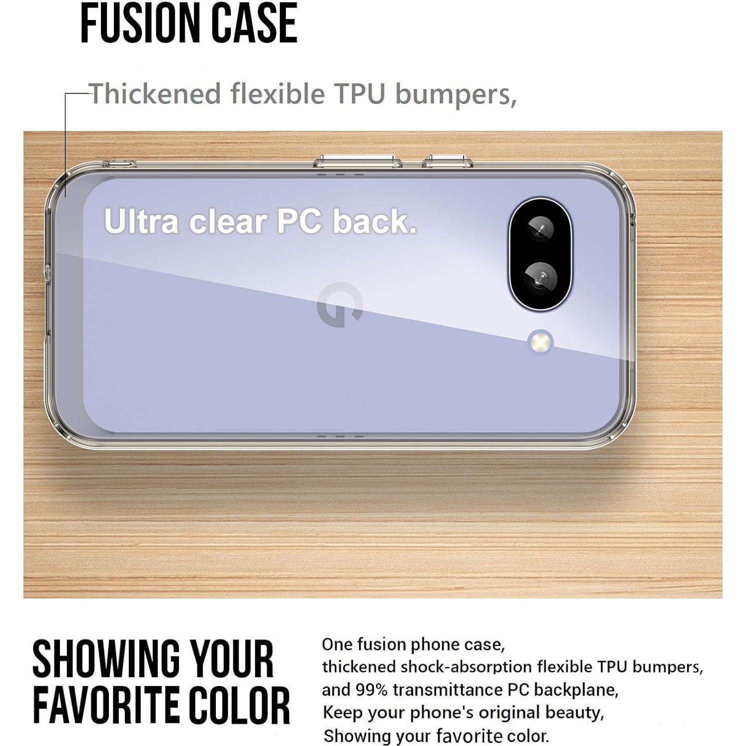 Funda Protectora Guarishel para Google Pixel 9a - Transparente-Negro