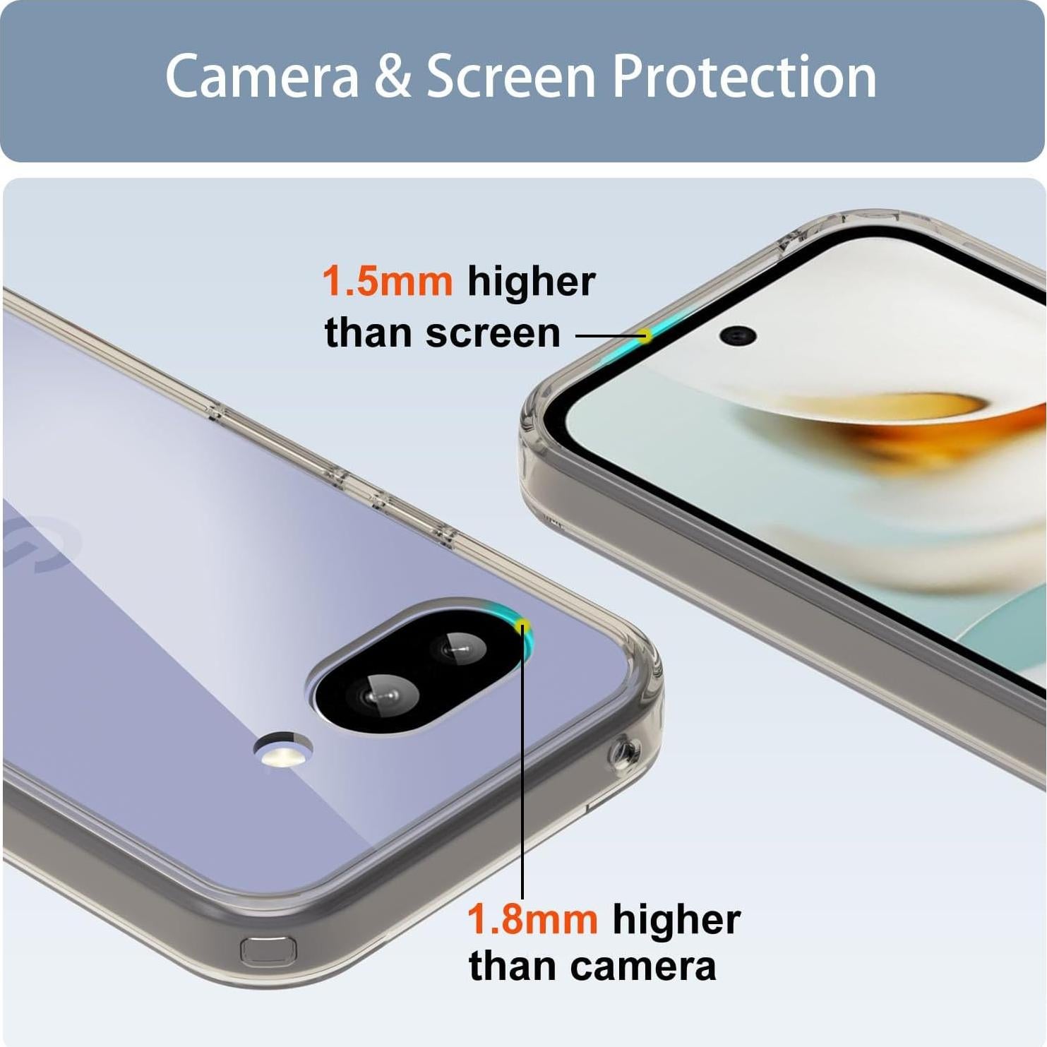 Funda Protectora Guarishel para Google Pixel 9a - Transparente-Negro