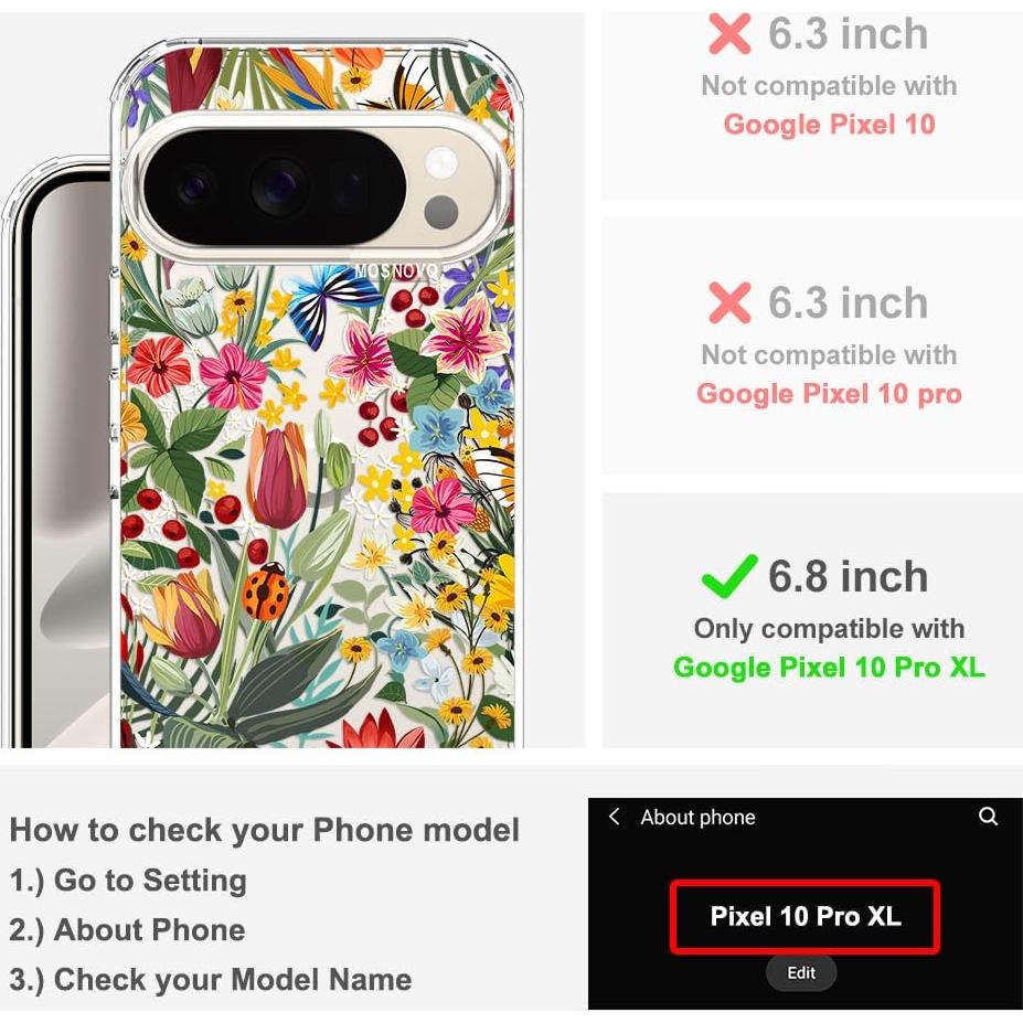 Funda MOSNOVO para Google Pixel 10 Pro XL - Protección Militar