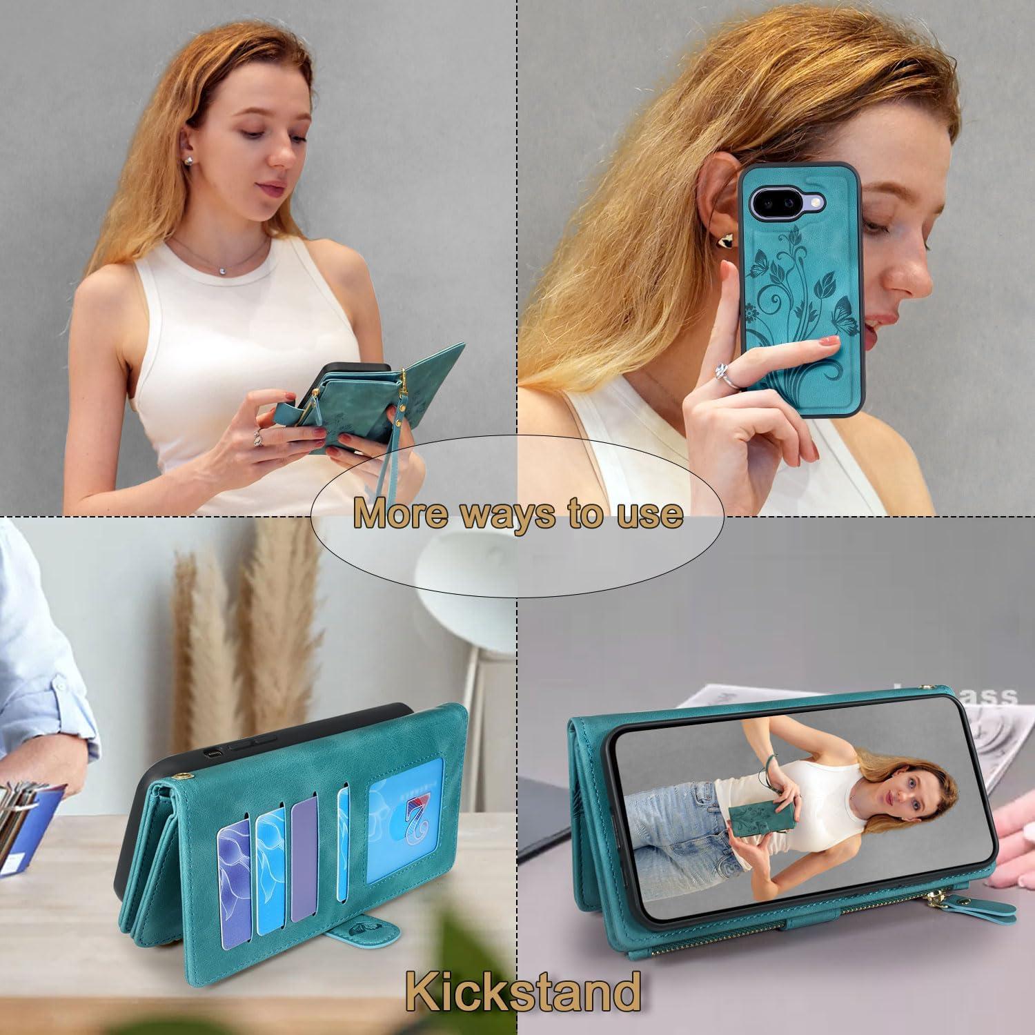 Funda Cartera Lacass para Google Pixel 9a - 12 Ranuras, Correa