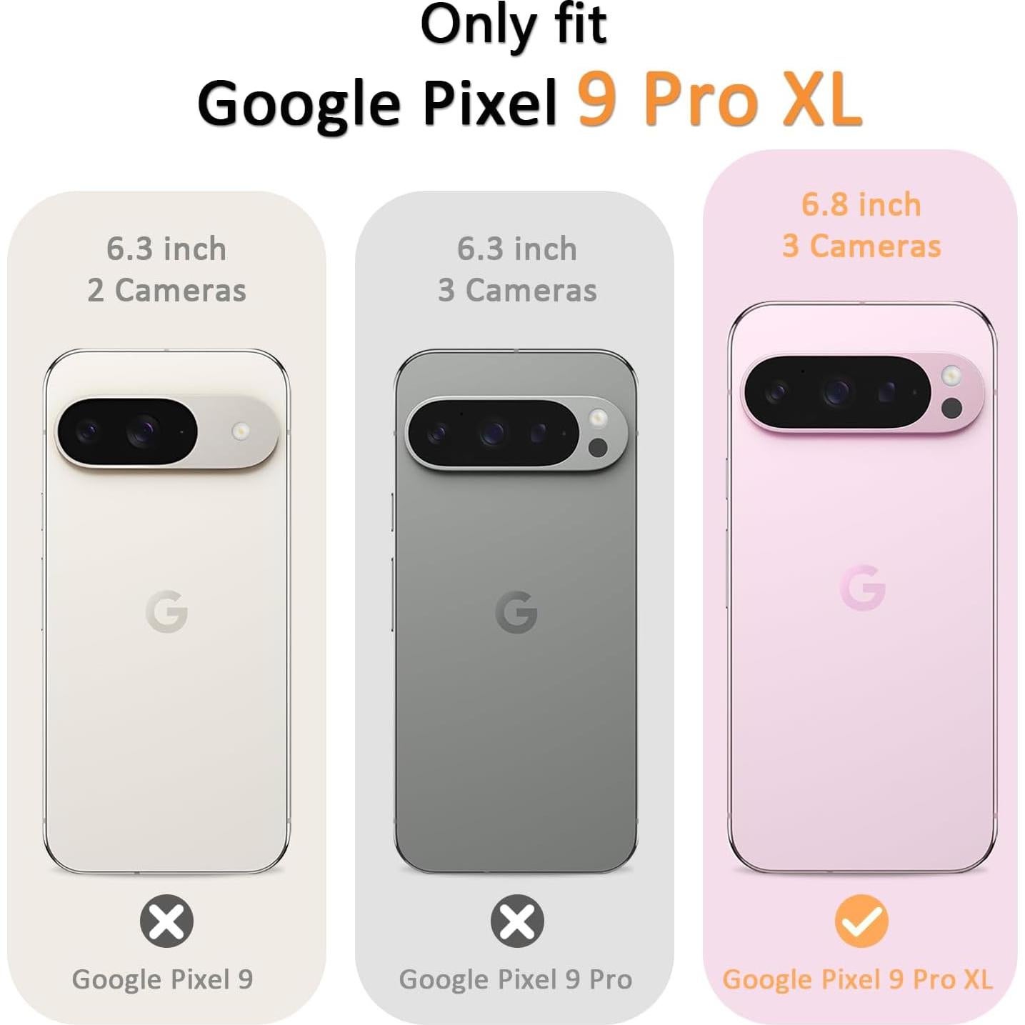 Funda Protectora Puxssul para Google Pixel 9 Pro XL - Blanco, Anti-Huella