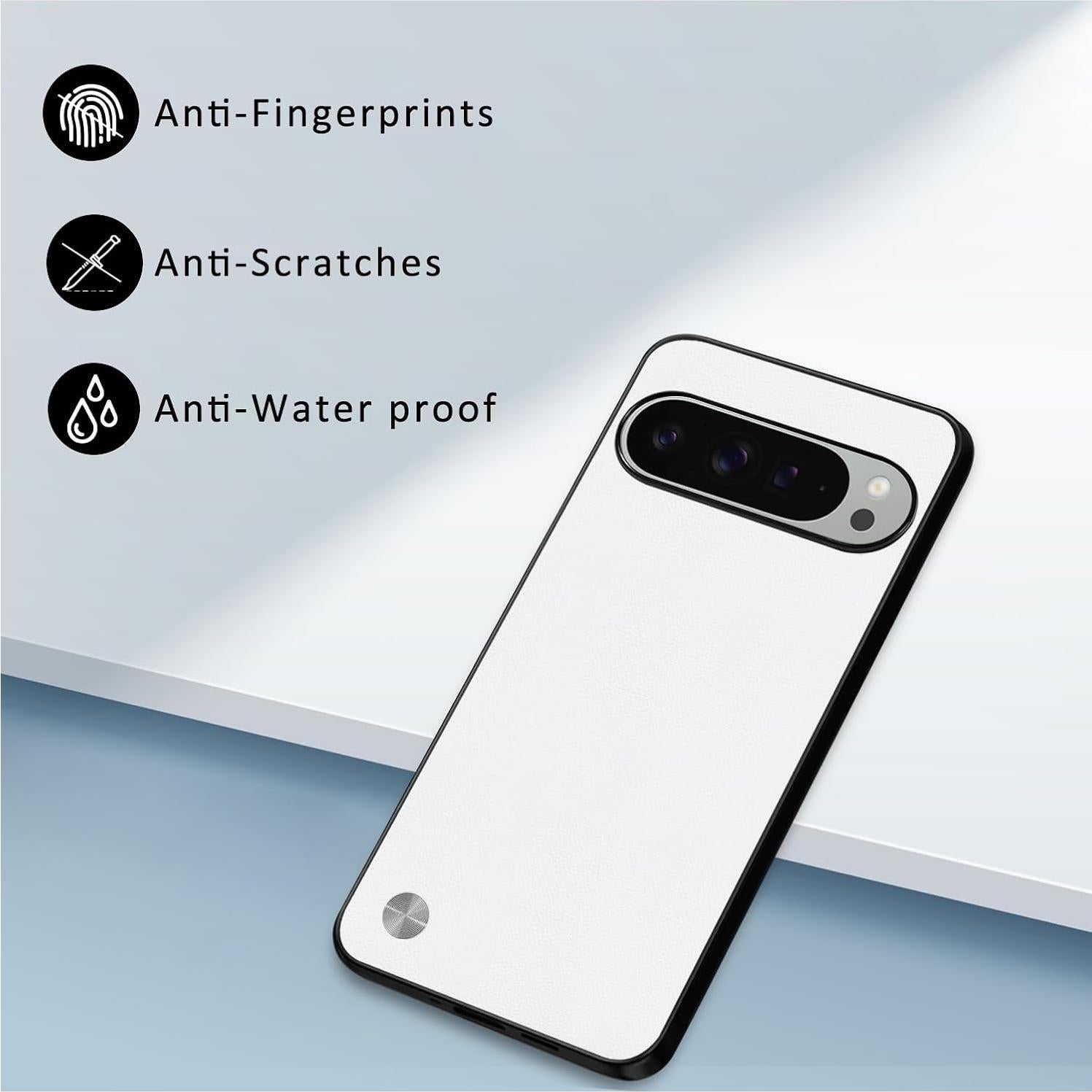 Funda Protectora Puxssul para Google Pixel 9 Pro XL - Blanco, Anti-Huella