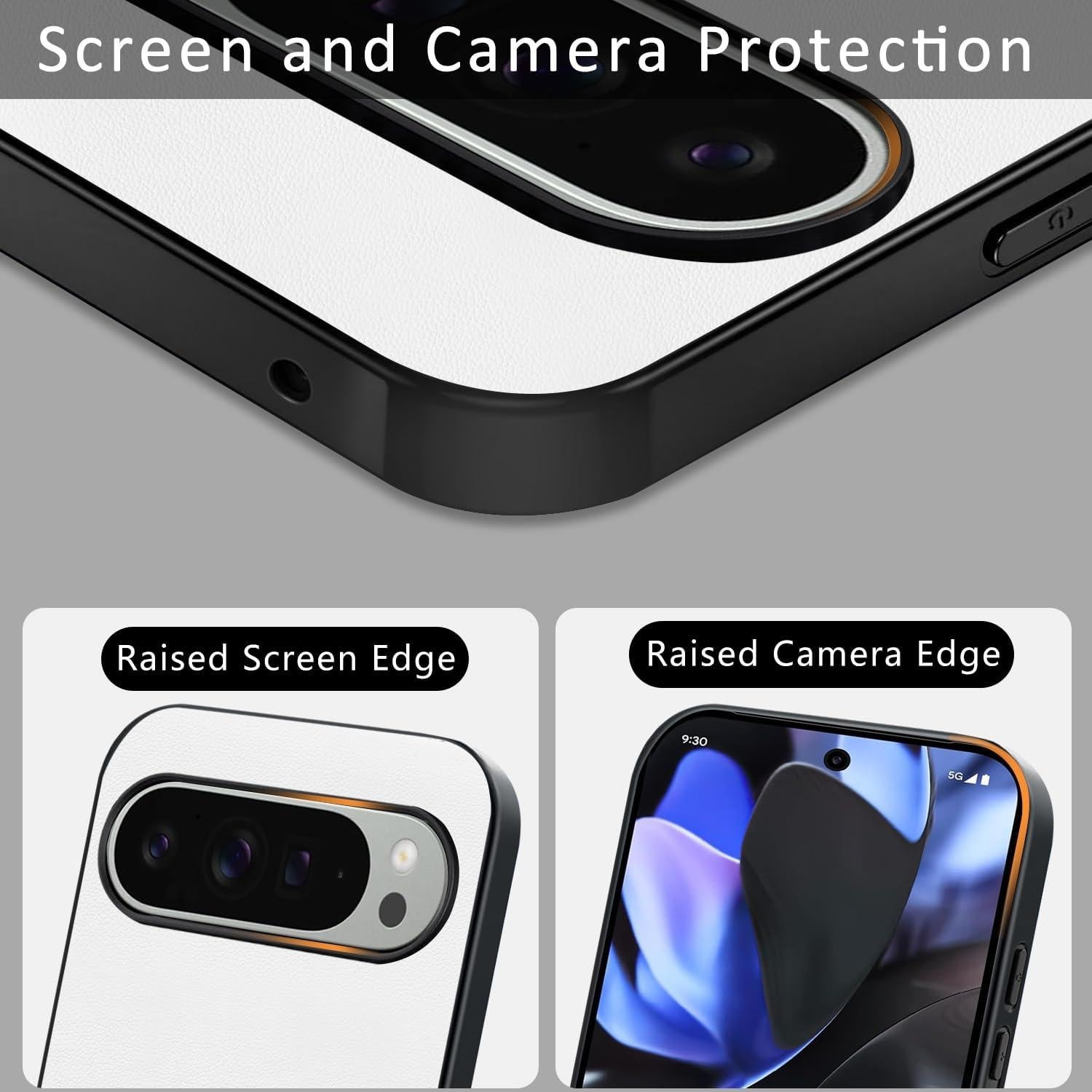 Funda Protectora Puxssul para Google Pixel 9 Pro XL - Blanco, Anti-Huella