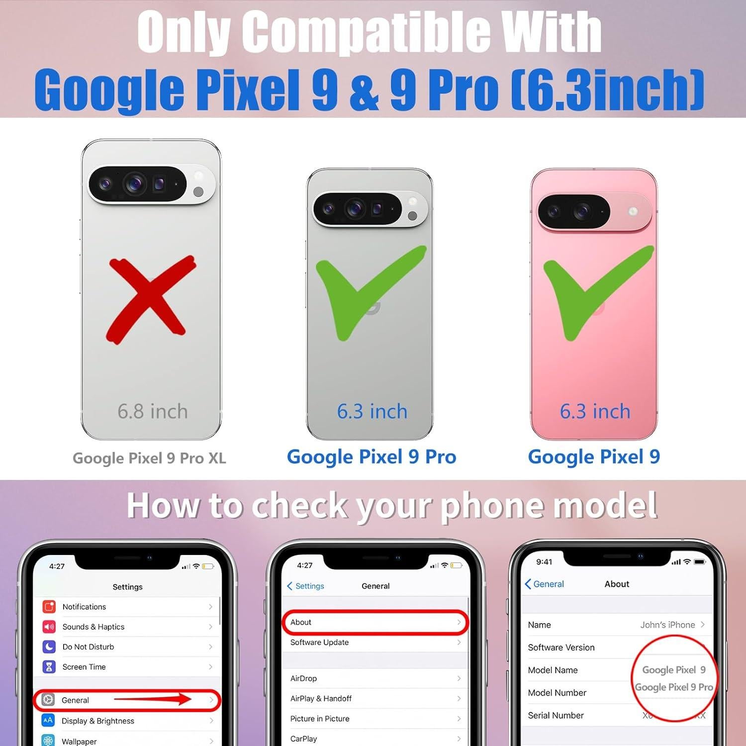 Funda Toycamp para Google Pixel 9 Pro/9 - Corazones, MagSafe