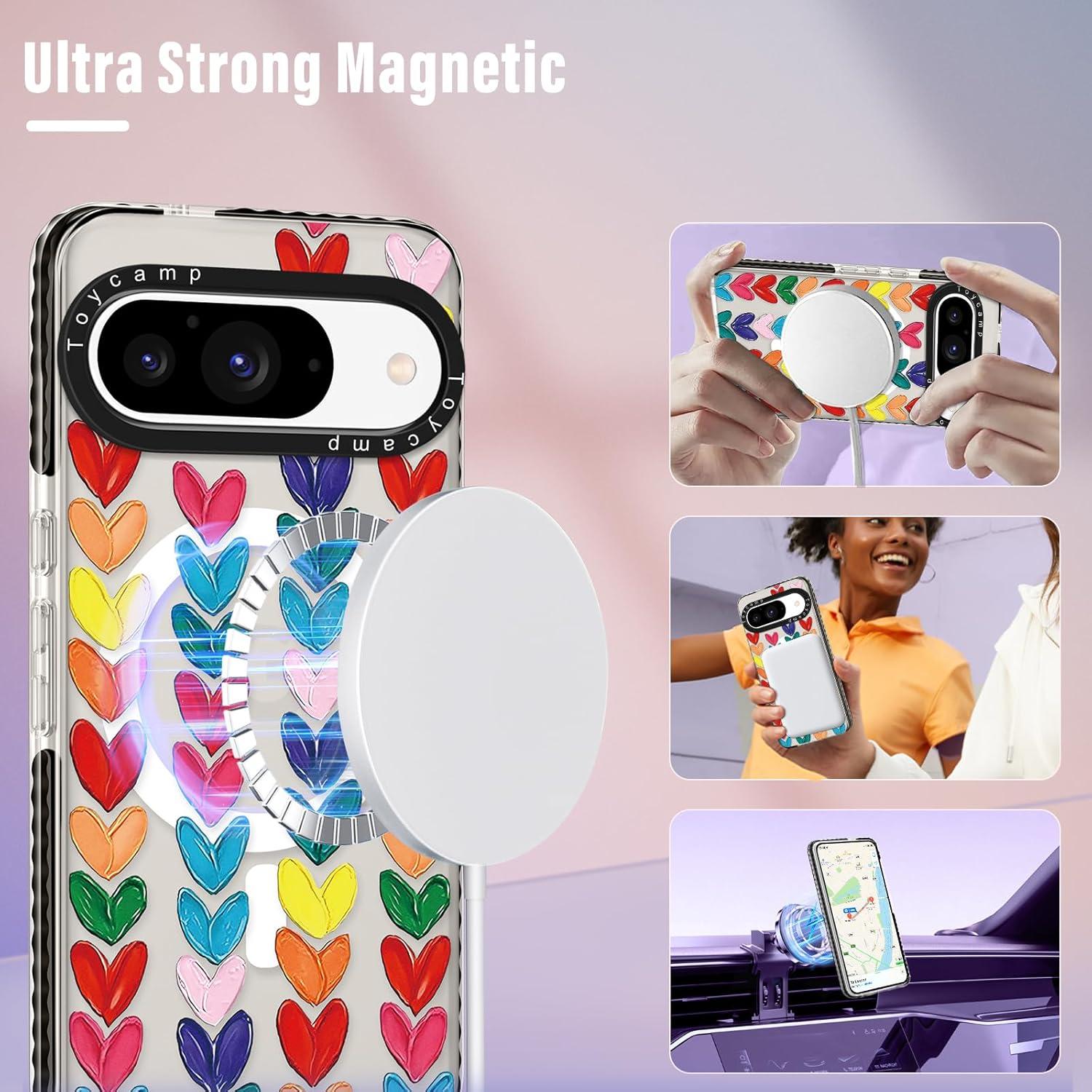 Funda Toycamp para Google Pixel 9 Pro/9 - Corazones, MagSafe