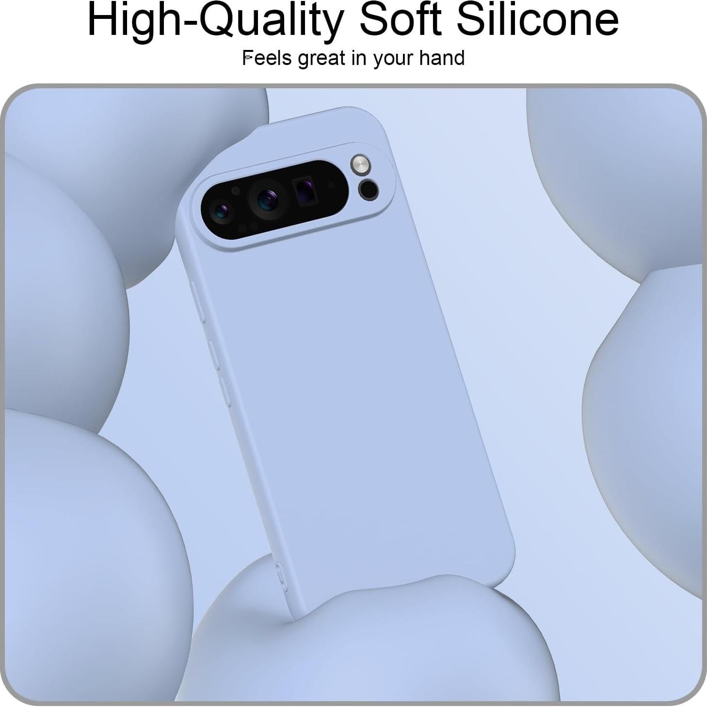 Funda de Silicona Google Pixel 10 Pro XL Gris, Delgado y Resistente