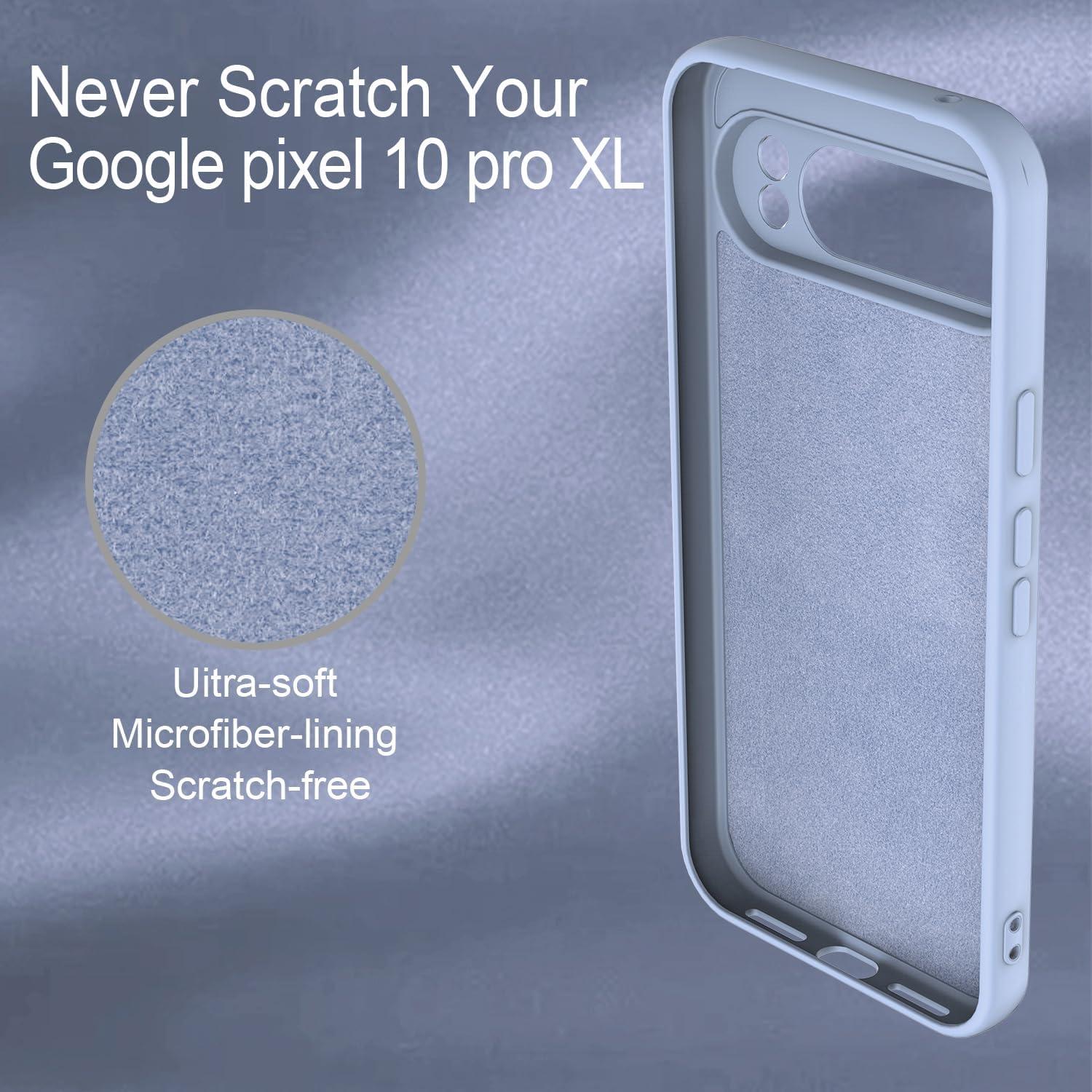 Funda de Silicona Google Pixel 10 Pro XL Gris, Delgado y Resistente