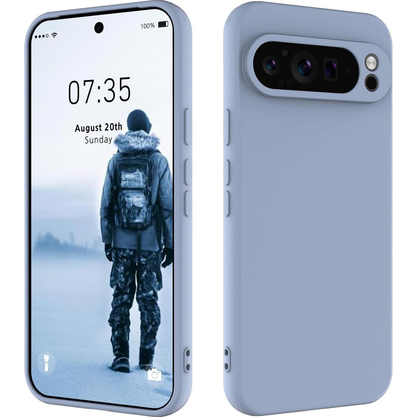 Funda de Silicona Google Pixel 10 Pro XL Gris, Delgado y Resistente