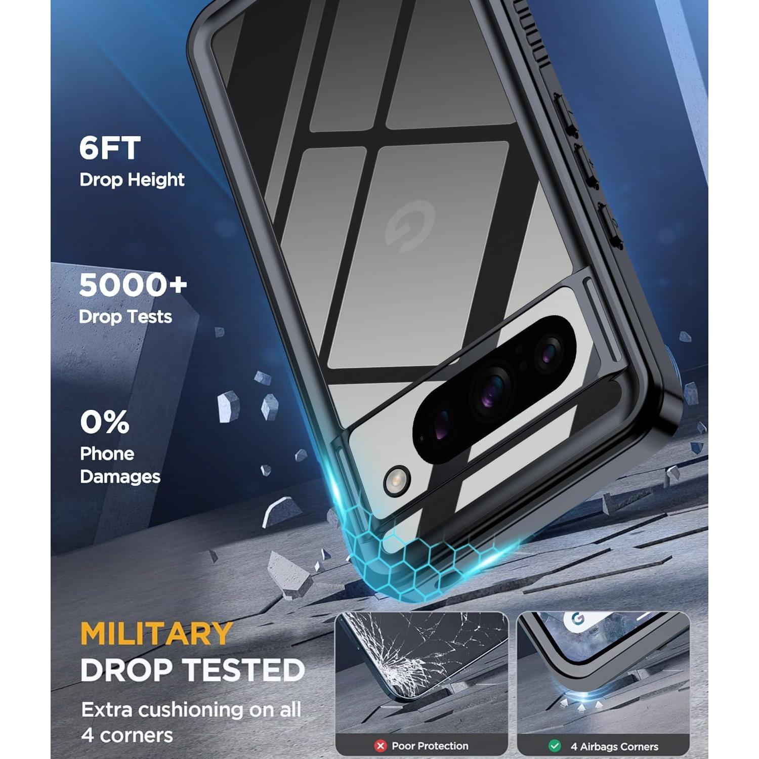 Funda Impermeable LOVE BEIDI para Google Pixel 8 Pro - Negro