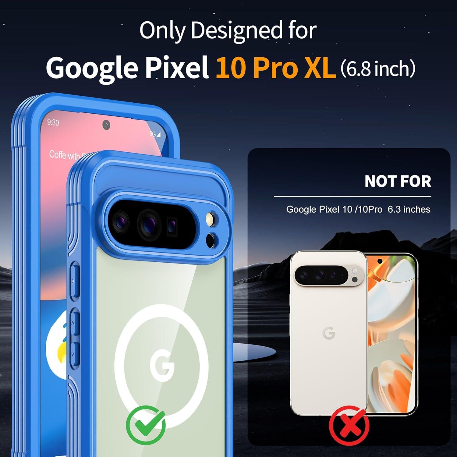 Funda Magnética AMILIFECASES para Google Pixel 10 Pro XL Azul
