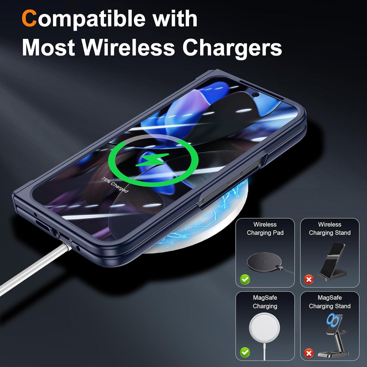 Funda delgada Spoovcto para Google Pixel 9 Pro Fold - Azul