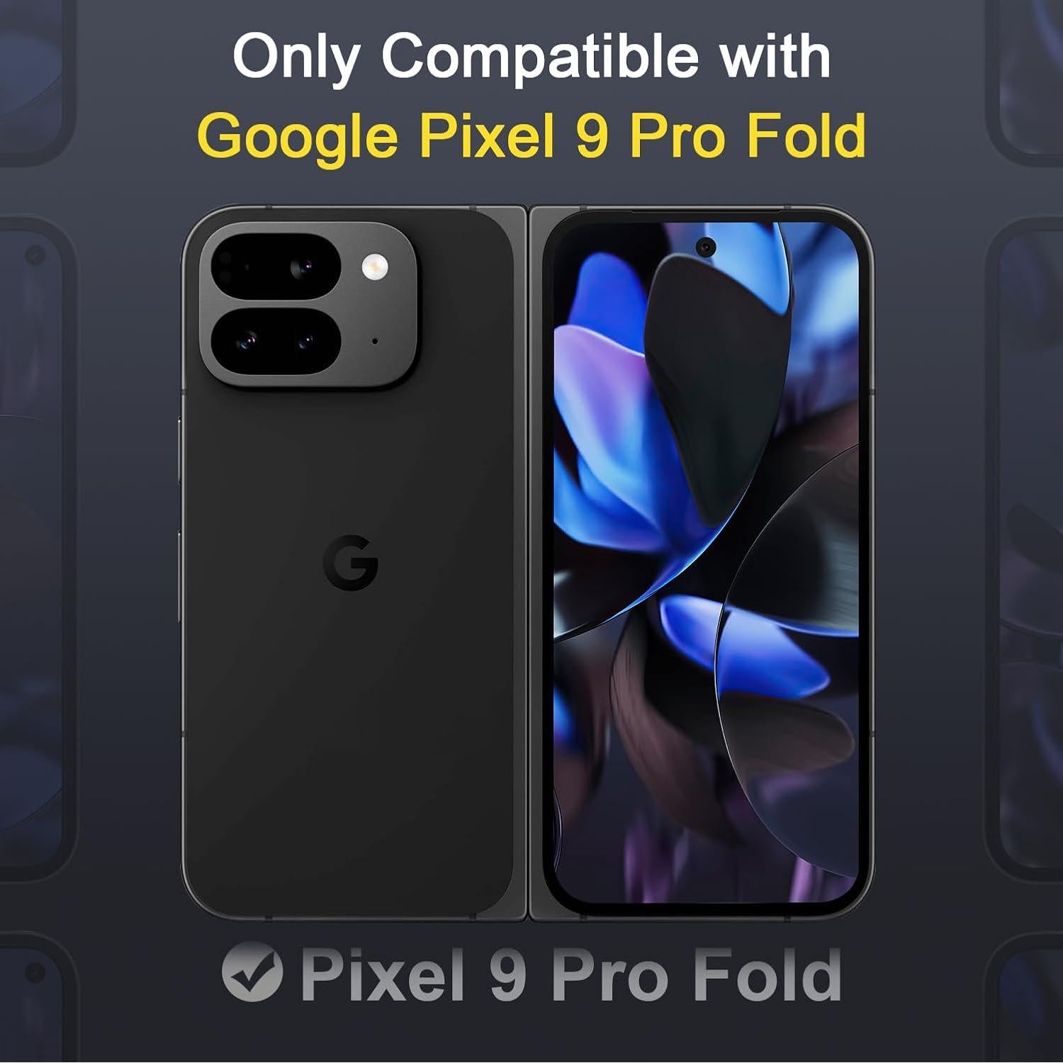 Funda delgada Spoovcto para Google Pixel 9 Pro Fold - Azul