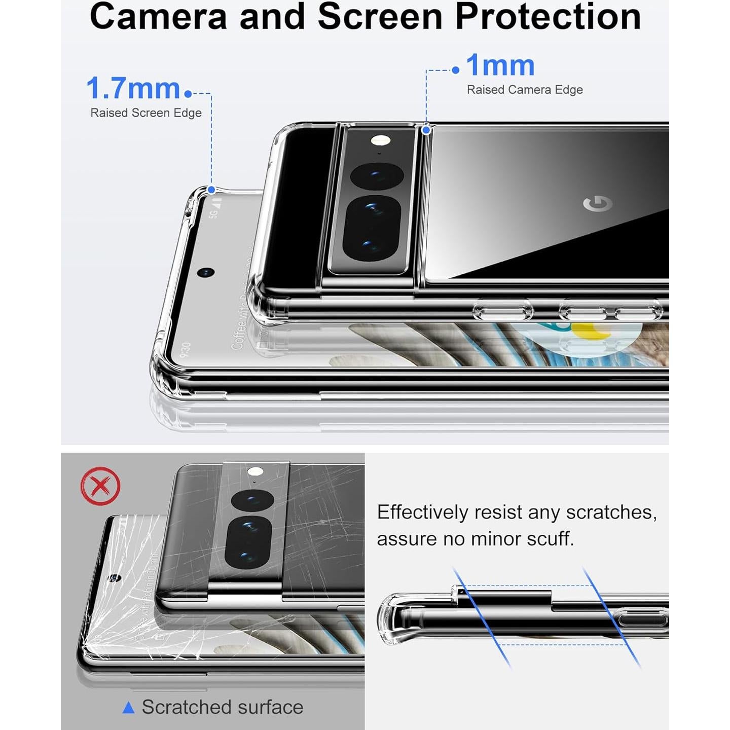 Funda Clara HOOMIL para Google Pixel 7 Pro - Anti-Rasguños y No Amarillea