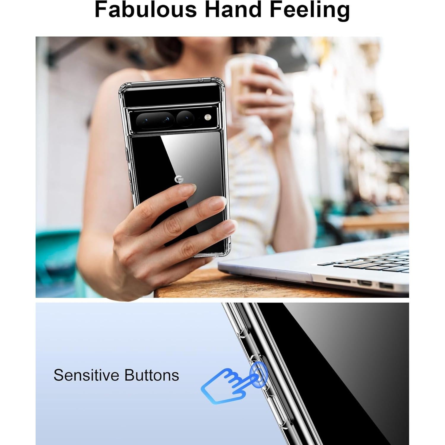 Funda Clara HOOMIL para Google Pixel 7 Pro - Anti-Rasguños y No Amarillea