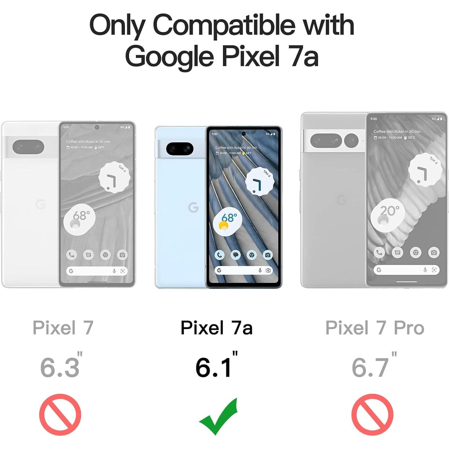 Funda JETech para Google Pixel 7a 15.6 cm Transparente Antigolpes