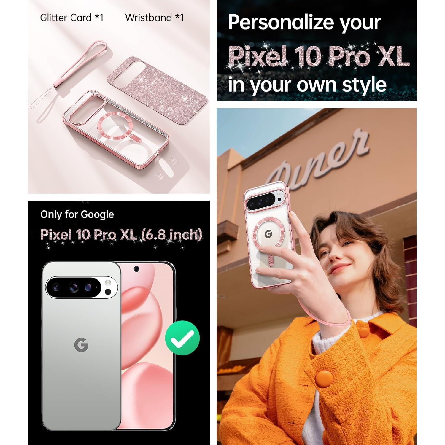 Funda Magnética Meifigno para Google Pixel 10 Pro XL - Oro Rosa