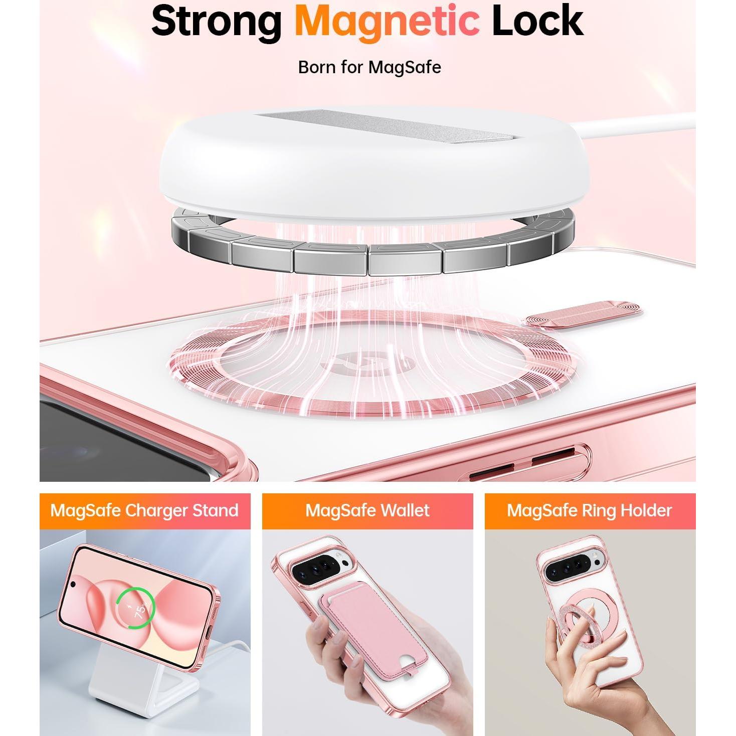 Funda Magnética Meifigno para Google Pixel 10 Pro XL - Oro Rosa