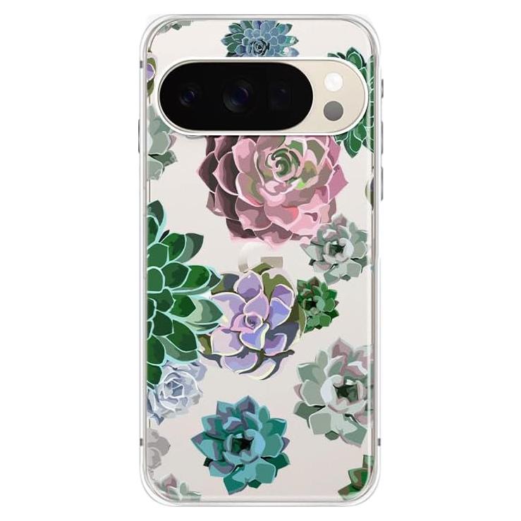 Funda TPU Google Pixel 10 Pro Cactus Floral 6.3" Transparente
