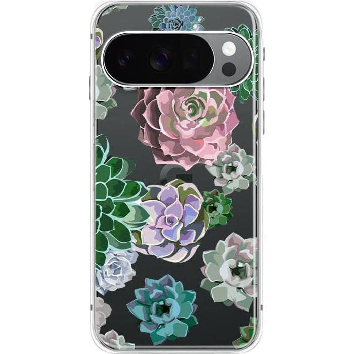 Funda TPU Google Pixel 10 Pro Cactus Floral 6.3" Transparente
