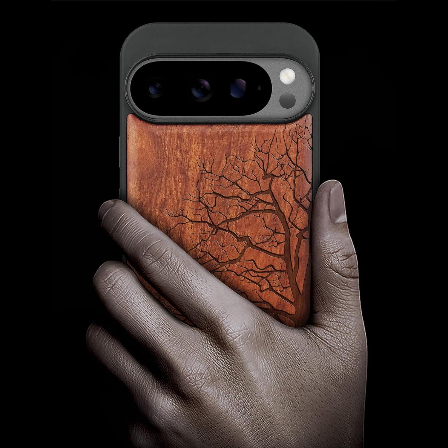 Funda de Madera Magnética Carveit para Pixel 10 Pro - Rosado